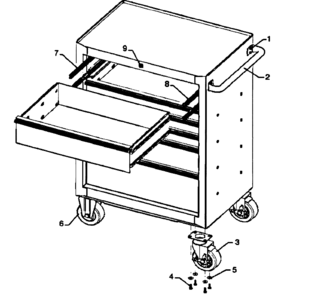 Tool Cabinet Diagram and Parts List for 12029688  Craftsman Tool Stand & Cart