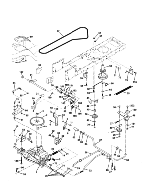 Drive Diagram and Parts List for 917258790  Craftsman Lawn Tractor