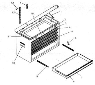 Chest Diagram and Parts List for 706619261  Craftsman Tool Stand & Cart