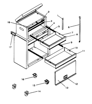 Part Location Diagram of A9066-ER Craftsman Tool chest drawer