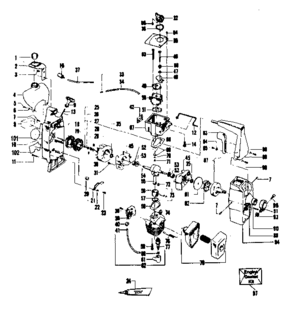 Engine Diagram and Parts List for 358798121  Craftsman Trimmer