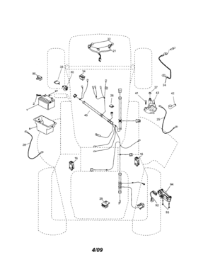 Electrical Diagram and Parts List for 917253281  Craftsman Lawn Tractor