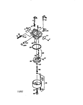 Carburetor 640084 Diagram and Parts List for 143640084  Craftsman Lawn Mower