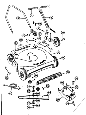 Replacement Parts Diagram and Parts List for 13181183  Craftsman Lawn Mower