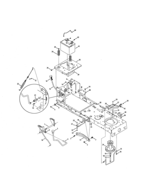 Chassis & Battery Diagram and Parts List for 247288840  Craftsman Lawn Tractor