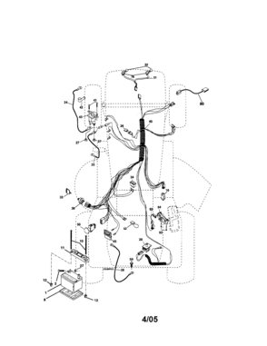 Electrical Diagram and Parts List for 917274630  Craftsman Lawn Tractor