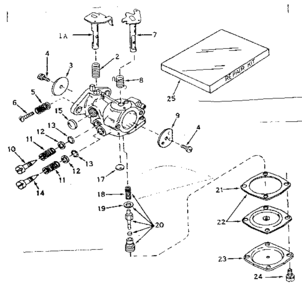 Carburetor No. 630986 Diagram and Parts List for 143141032  Craftsman Engine