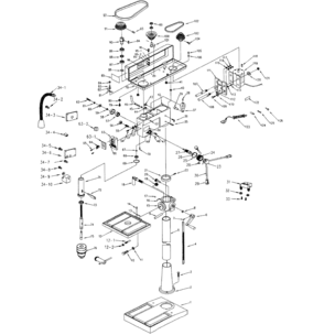 Drill Press Diagram and Parts List for 12434986  Craftsman Drill Press