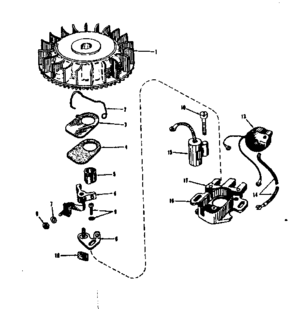 Magneto (phelon F-3220-m3) Diagram and Parts List for 143501190  Craftsman Engine