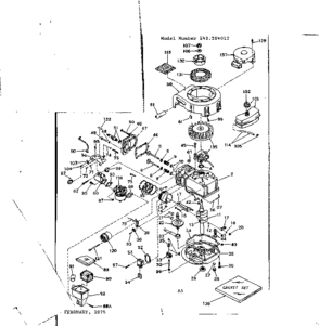 Replacement Parts Diagram and Parts List for 143254012  Craftsman Engine