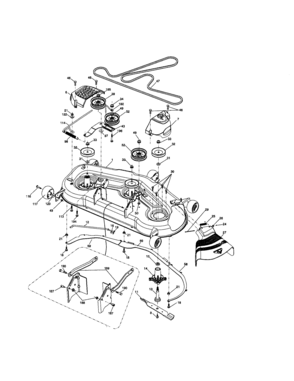 Mower Deck Diagram and Parts List for 917286900  Craftsman Lawn Tractor