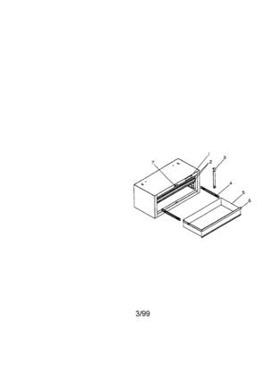 3 Drawer Intermediate Chest Diagram and Parts List for 706658085  Craftsman Tool Stand & Cart