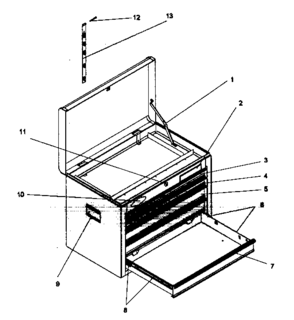 Tool Chest Diagram and Parts List for 706957300  Craftsman Tool Stand & Cart