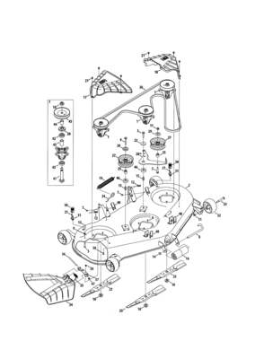 Deck/spindle Diagram and Parts List for 247204470  Craftsman Lawn Tractor