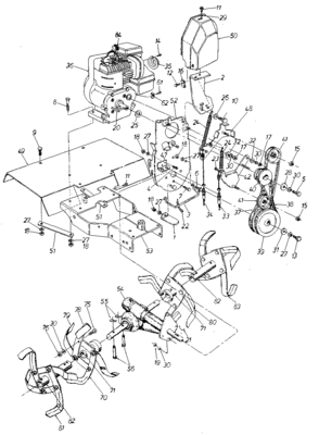 Engine Diagram and Parts List for 247298712  Craftsman Tiller