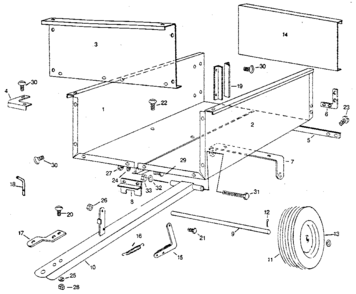 Replacement Parts Diagram and Parts List for 610243530  Craftsman Tool Stand & Cart