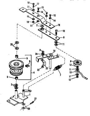 Pulley Assembly Diagram and Parts List for 842240642  Craftsman Snow Blower