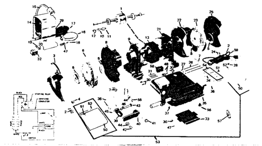 Unit Parts Diagram and Parts List for 39719451  Craftsman Grinder