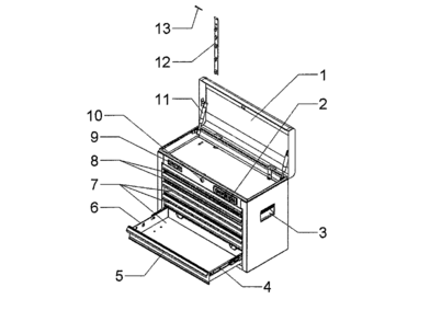 Tool Chest Diagram and Parts List for 706451630  Craftsman Tool Stand & Cart