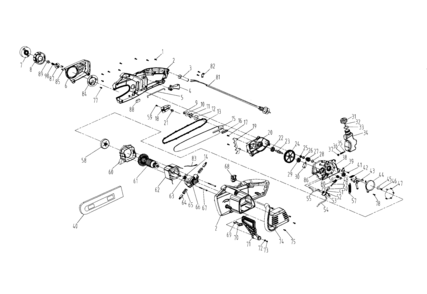 Chainsaw Assy Diagram and Parts List for 172452470  Craftsman Chainsaw