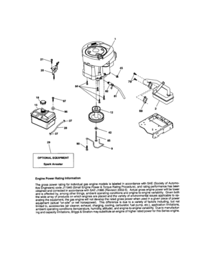 Engine Diagram and Parts List for 917286120  Craftsman Lawn Tractor