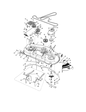 Mower Deck Diagram and Parts List for 917276880  Craftsman Lawn Tractor