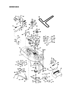 Mower Deck Diagram and Parts List for 917271012  Craftsman Lawn Tractor