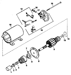 Starter Motor No. 35763a Diagram and Parts List for 143416012  Craftsman Engine