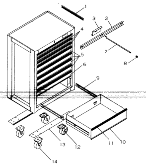 Chest Diagram and Parts List for 706650882  Craftsman Tool Stand & Cart