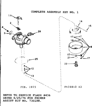 Carburetor Diagram and Parts List for 143254192  Craftsman Engine