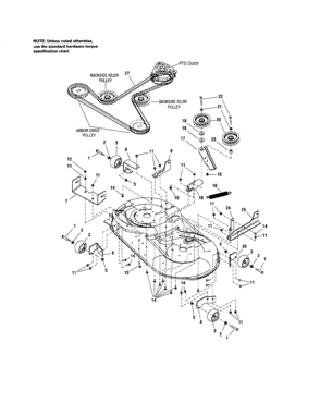 Mower Deck-clutch/support Diagram and Parts List for 10728786  Craftsman Engine