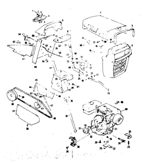 Drive Assembly And Grill Diagram and Parts List for 1318561  Craftsman Lawn Mower