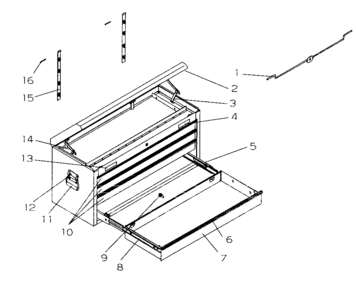 Tool Chest Diagram and Parts List for 706619721  Craftsman Tool Stand & Cart