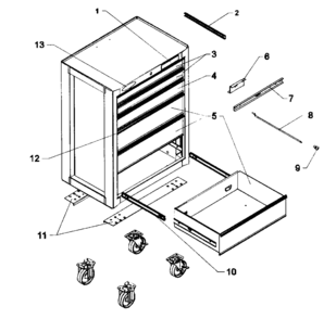 Part Location Diagram of 25864 Craftsman Drawer slide