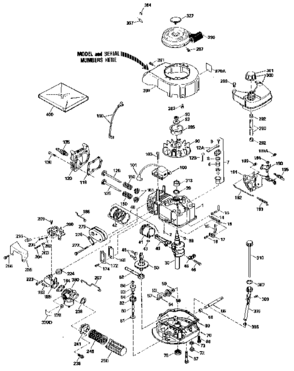Replacement Parts Diagram and Parts List for 143424112  Craftsman Engine