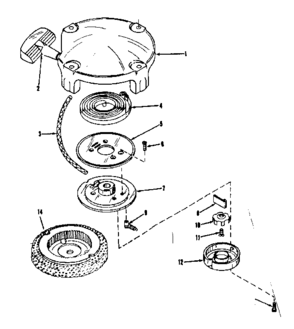 Rewind Starter No. 28319 Diagram and Parts List for 143105070  Craftsman Engine