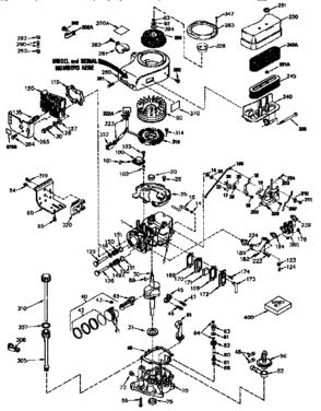Replacement Parts Diagram and Parts List for 143941008  Craftsman Engine