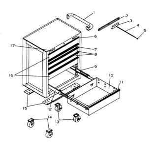 Part Location Diagram of T19717-ER Craftsman Handle red