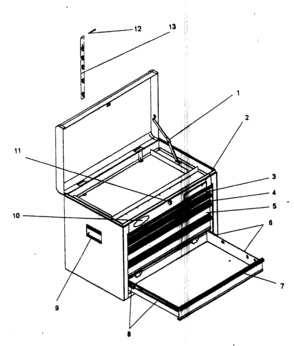 Cabinet Parts Diagram and Parts List for 706592420  Craftsman Tool Stand & Cart