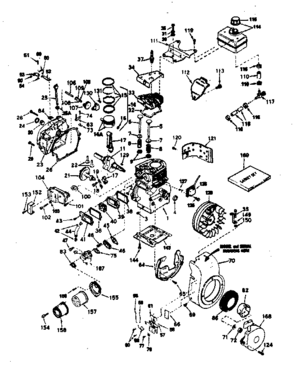Basic Engine Diagram and Parts List for 143786132  Craftsman Engine