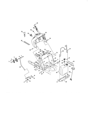 Fuel Tank/upper Dash Panel Diagram and Parts List for 247273740  Craftsman Lawn Tractor