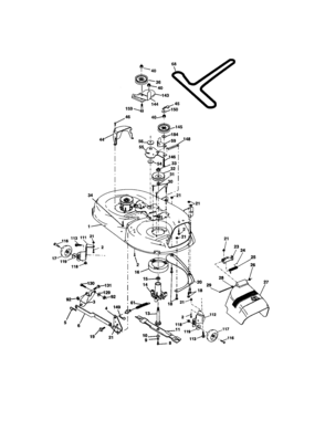 Mower Deck Diagram and Parts List for 917274632  Craftsman Lawn Tractor