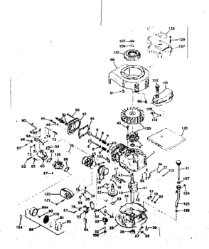 Basic Engine Diagram and Parts List for 143171322  Craftsman Engine