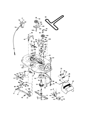 Mower Deck Diagram and Parts List for 917274811  Craftsman Lawn Tractor