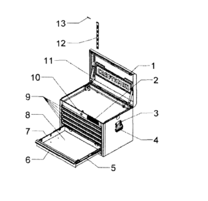 Part Location Diagram of F1947 Craftsman Tool chest owner's manual