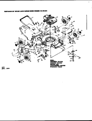 Replacement Parts Diagram and Parts List for 131921401  Craftsman Lawn Mower