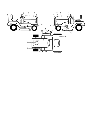 Decals Diagram and Parts List for 917277442  Craftsman Lawn Tractor