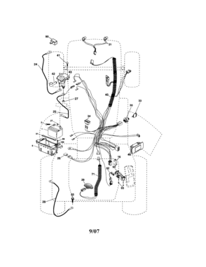 Electrical Diagram and Parts List for 917287250  Craftsman Lawn Tractor
