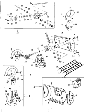 Auger Assembly Diagram and Parts List for 53682231  Craftsman Snow Blower