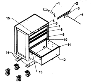 Tool Cart Diagram and Parts List for 706957230  Craftsman Tool Stand & Cart